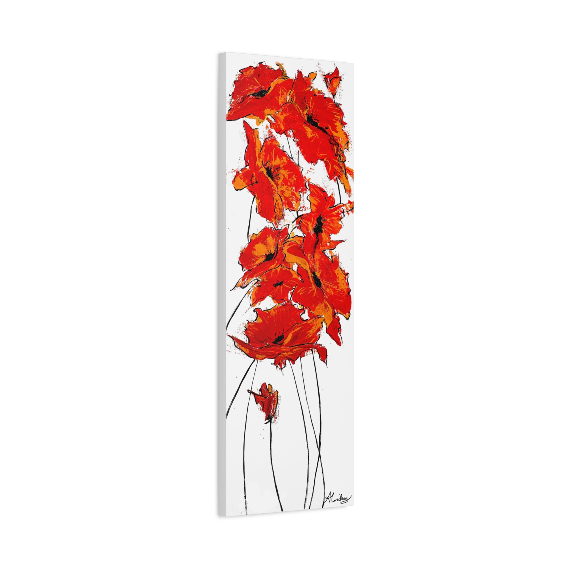 bright red orange poppy canvas print