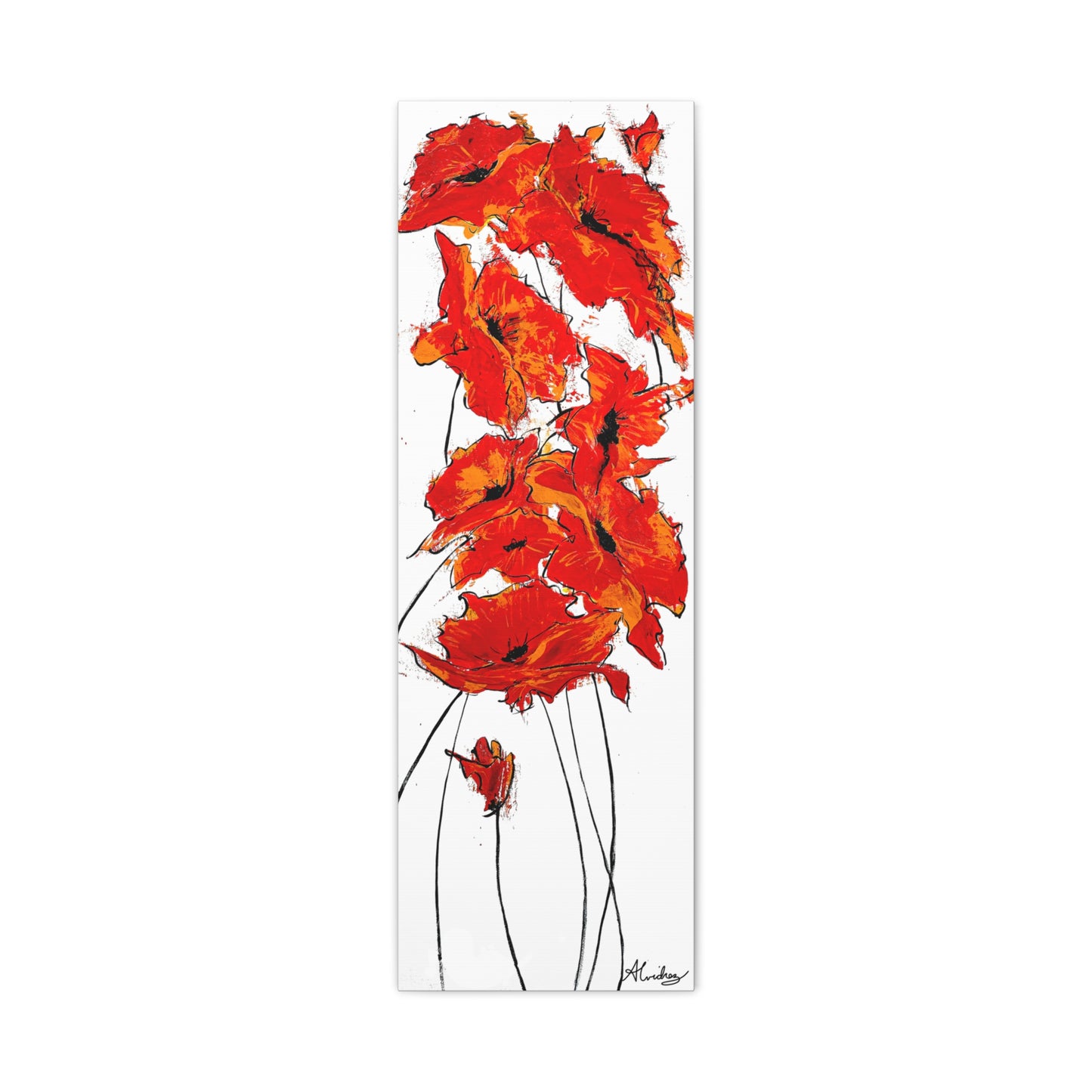 bright red orange poppy canvas print