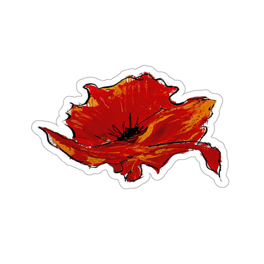 red poppy sticker